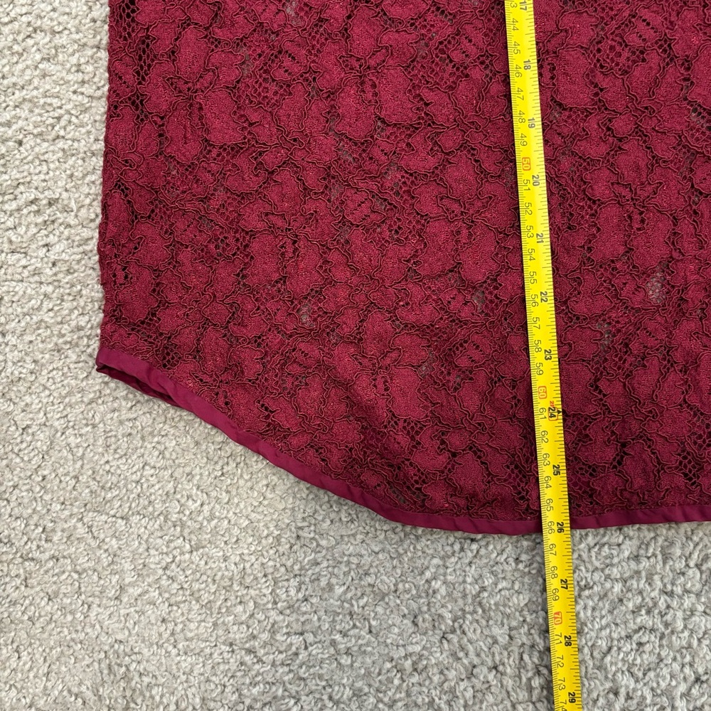 Aritzia Wilfred Dark Red Sheer Lace Tank Top - Picture 10 of 10